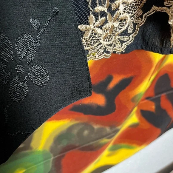 Y2K Spencer Alexis Floral Fairy Lacy Kimono Womens Blouse Size Large - Picture 10 of 13